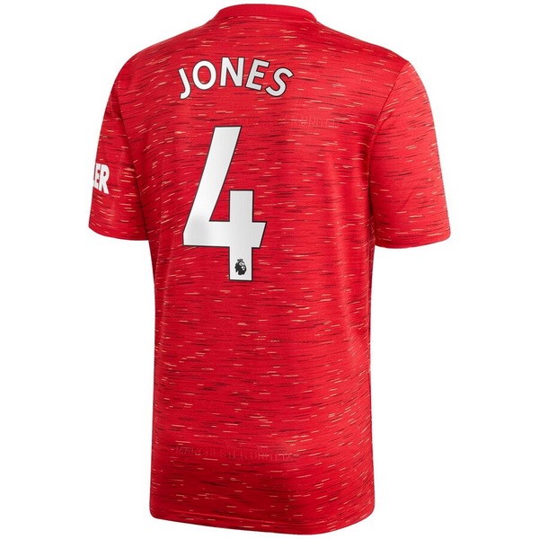 Camiseta Manchester United NO.4 Jones Primera 2020-2021 Rojo